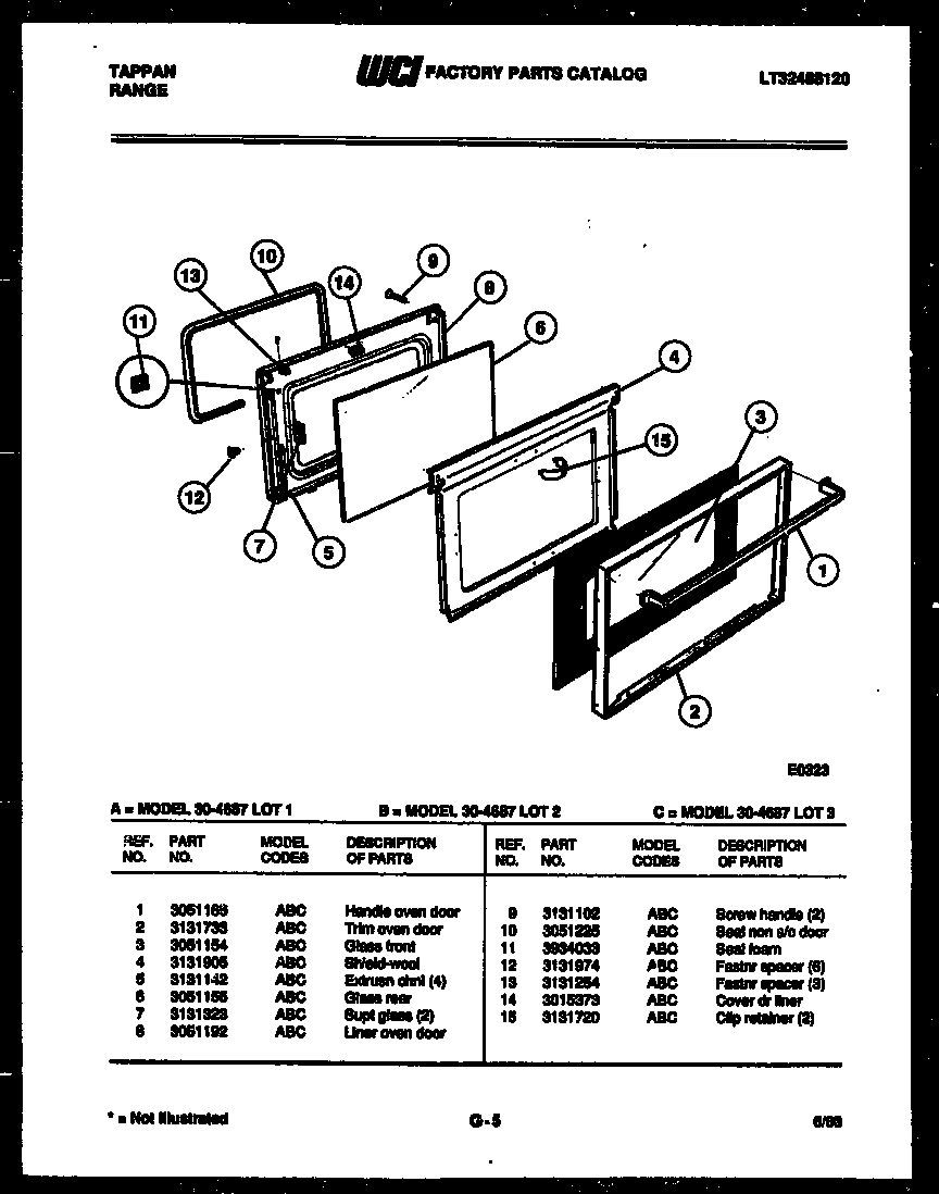 Tappan 30-4687-08-02 door parts diagram