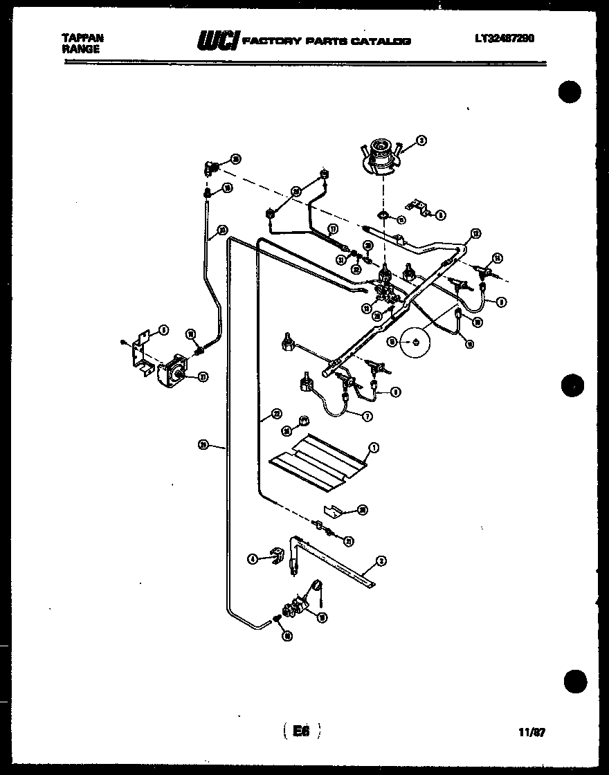 Tappan 32-1117-23-01 burner, manifold and gas control diagram