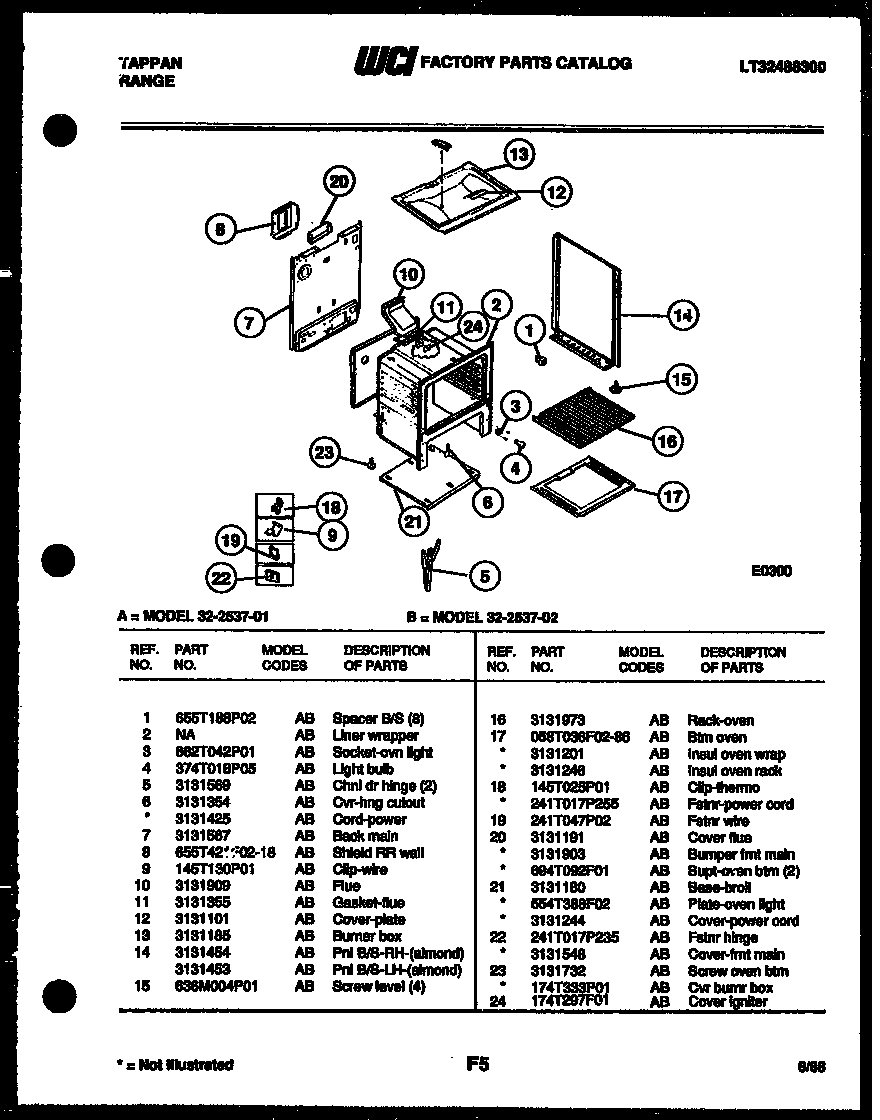 Tappan 32-2537-00-01 body parts diagram