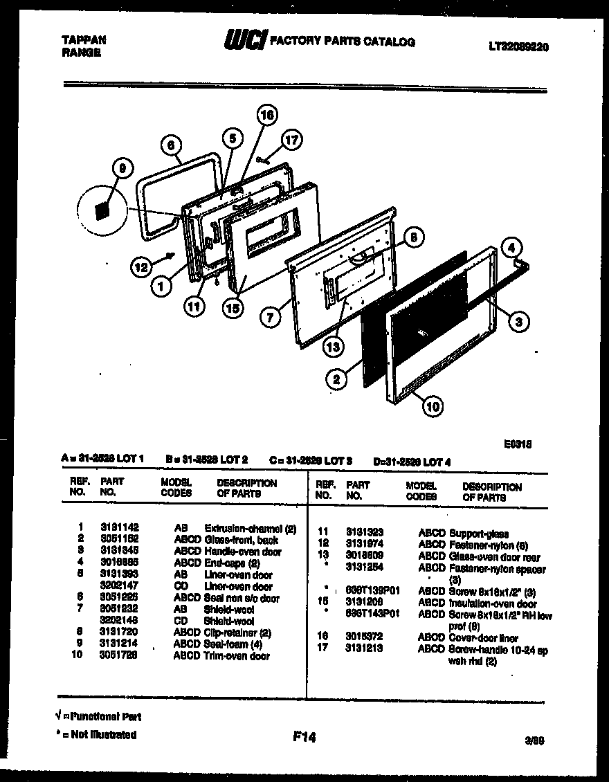 Tappan 31-2528-00-03 door parts diagram