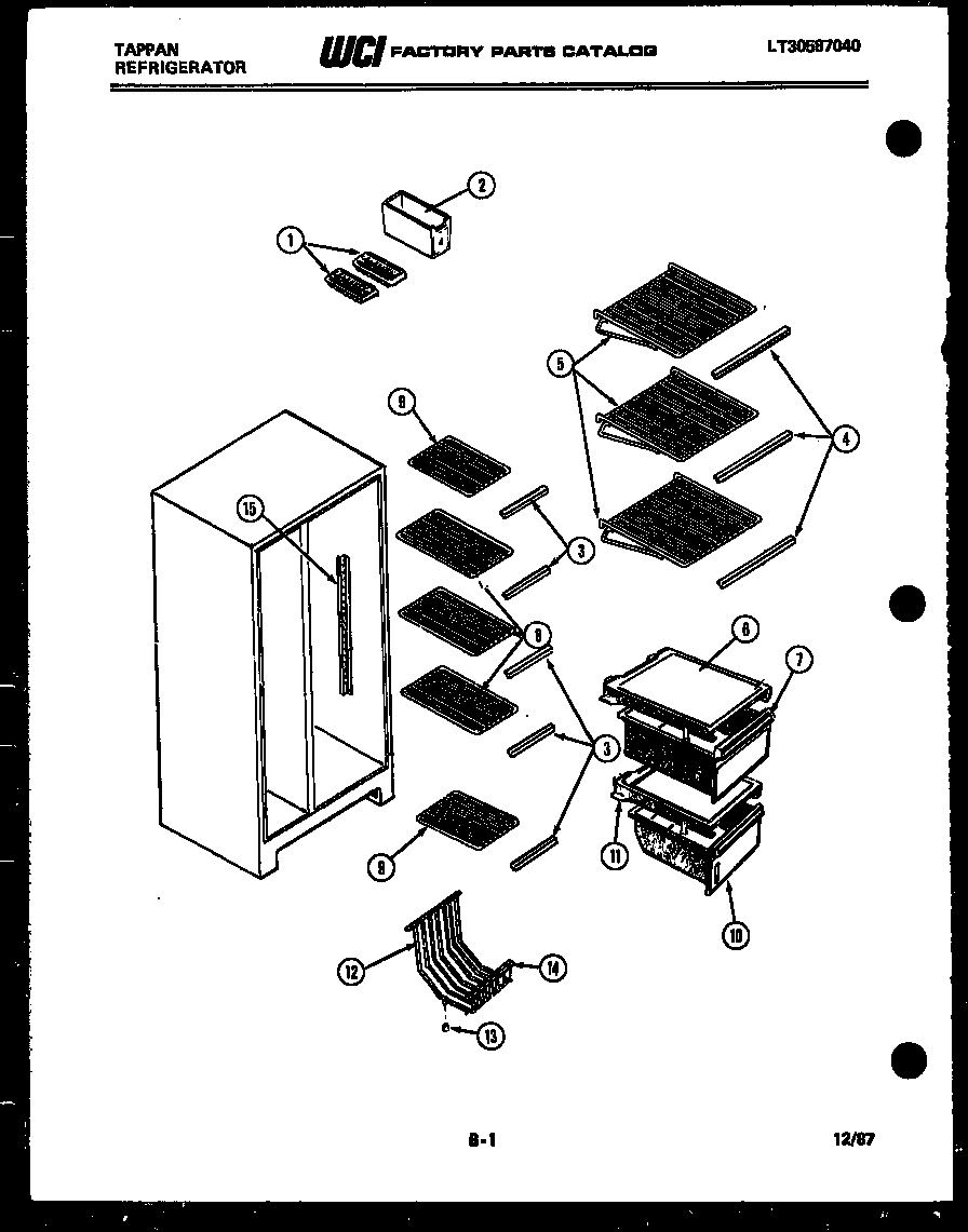 Tappan 95-1967-00-02 shelves and supports diagram
