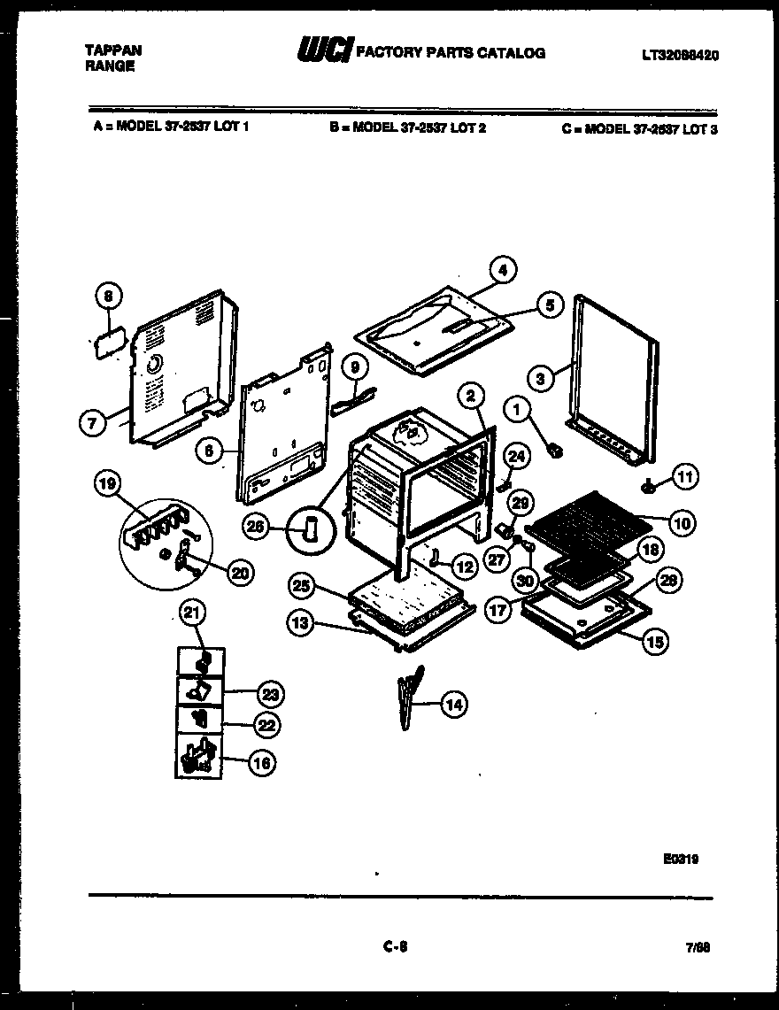 Tappan 37-2537-23-03 body parts diagram