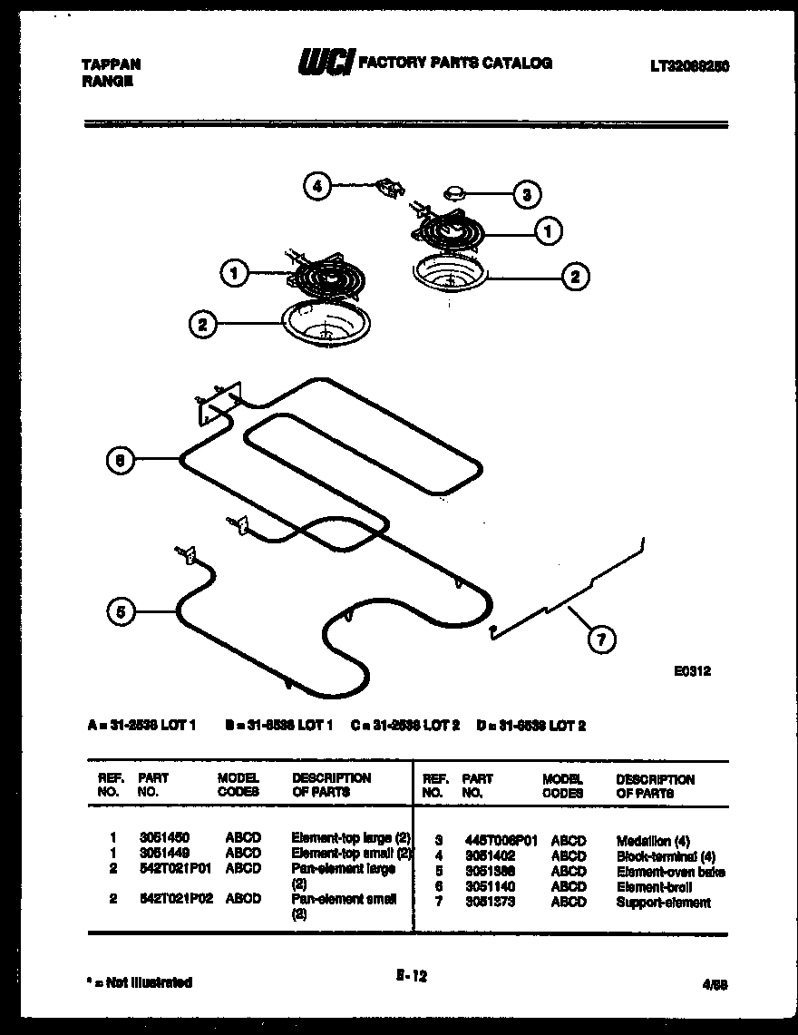 Tappan 31-2538-23-02 broiler parts diagram