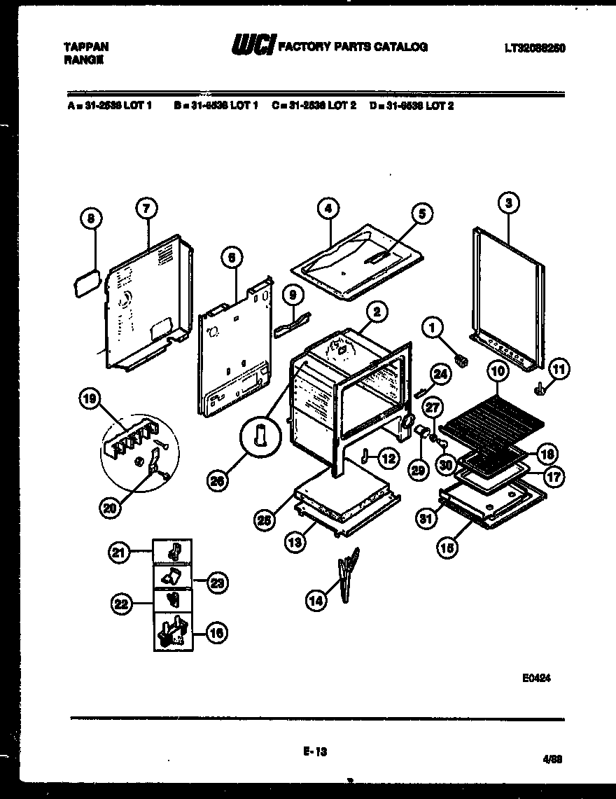 Tappan 31-2538-23-02 body parts diagram