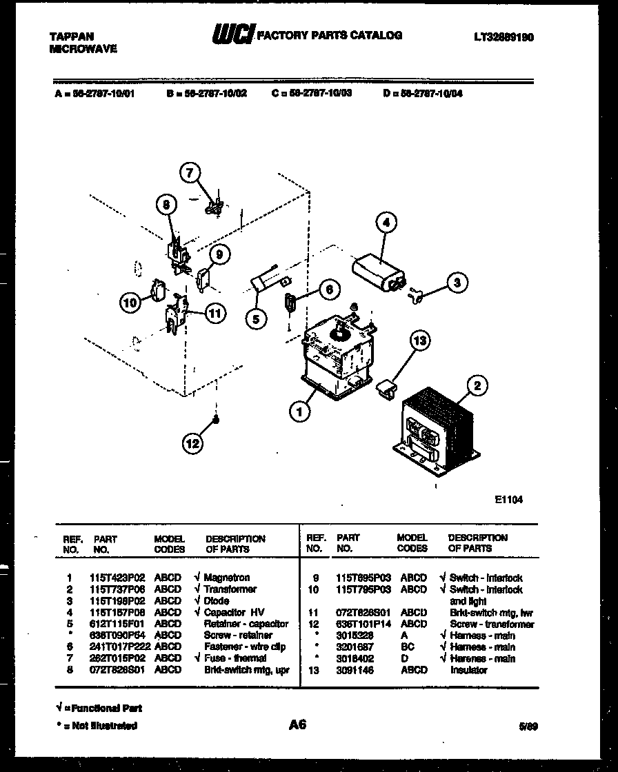Tappan 56-2787-10-03 power control diagram