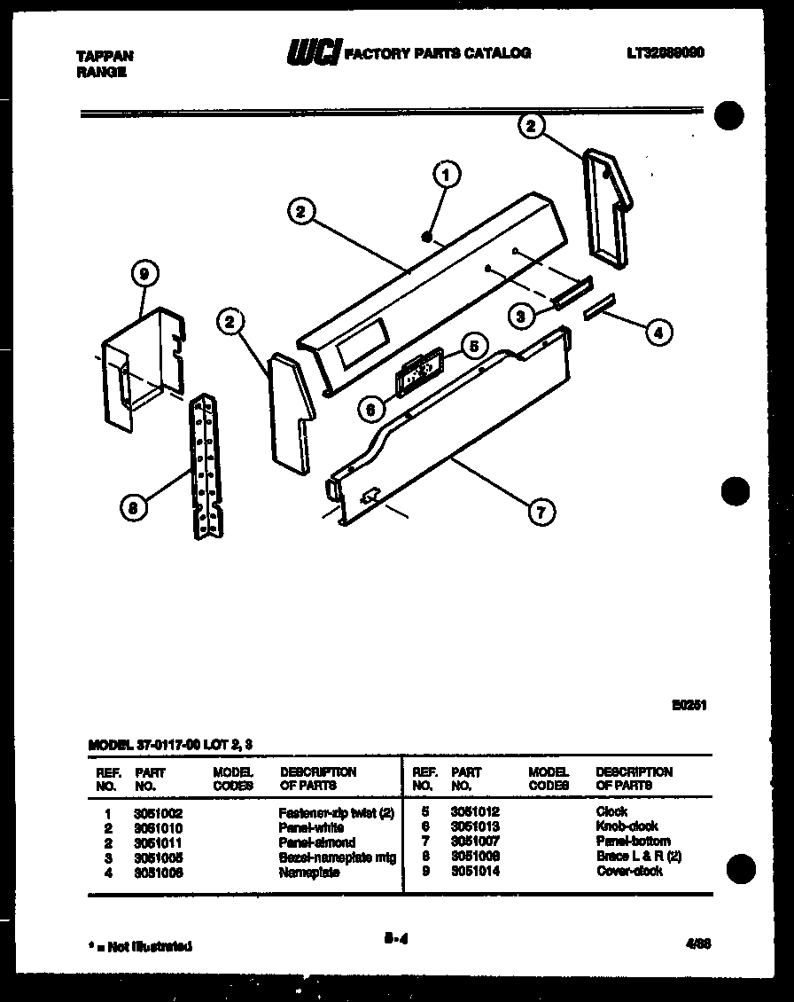 Tappan 37-0117-00-03 backguard diagram