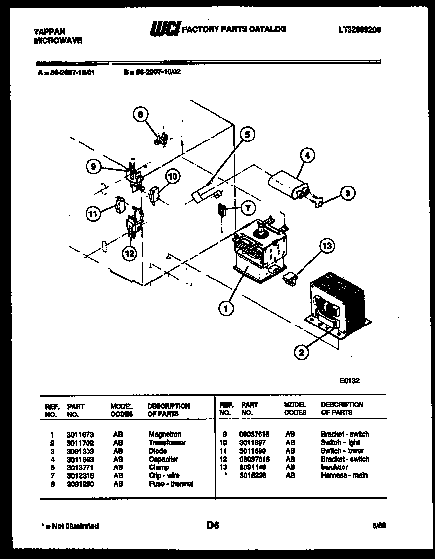 Tappan 56-2997-10-02 power control diagram