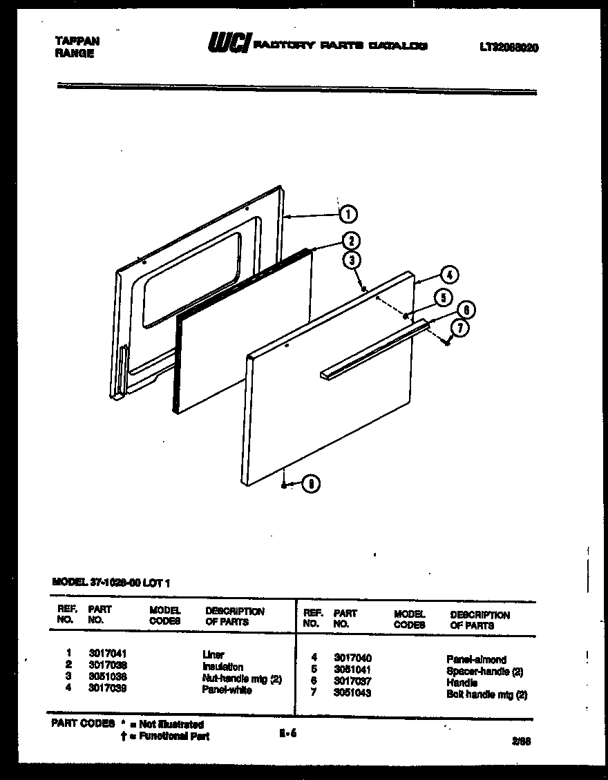 Tappan 37-1028-00-01 door parts diagram