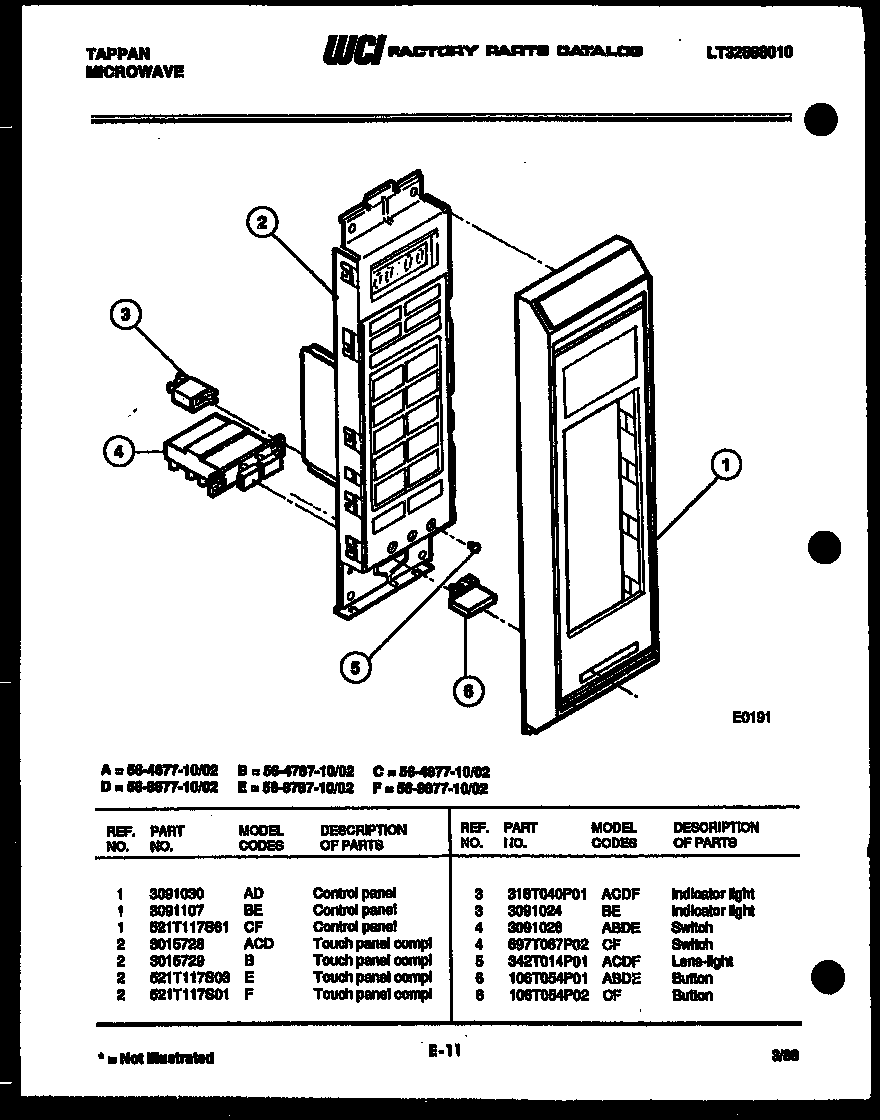 Tappan 56-4677-10-02 control panel diagram
