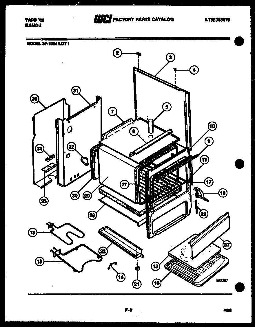 Tappan 37-1004-23-01 body parts diagram