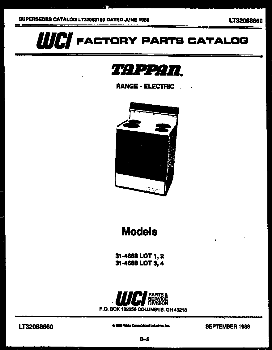 Tappan 31-4668-00-03 cover diagram