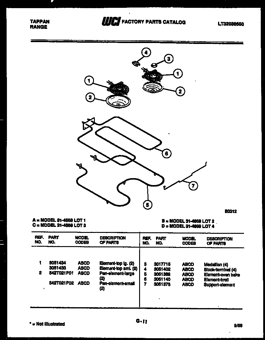 Tappan 31-4668-00-03 broiler parts diagram