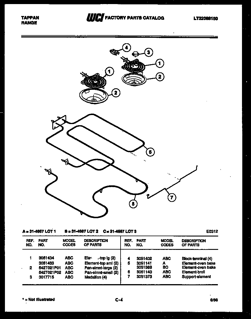 Tappan 31-4667-23-03 broiler parts diagram