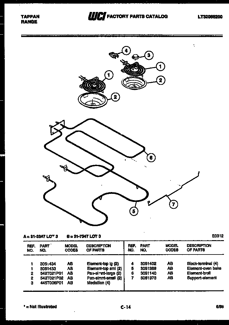 Tappan 31-6537-23-03 elements diagram