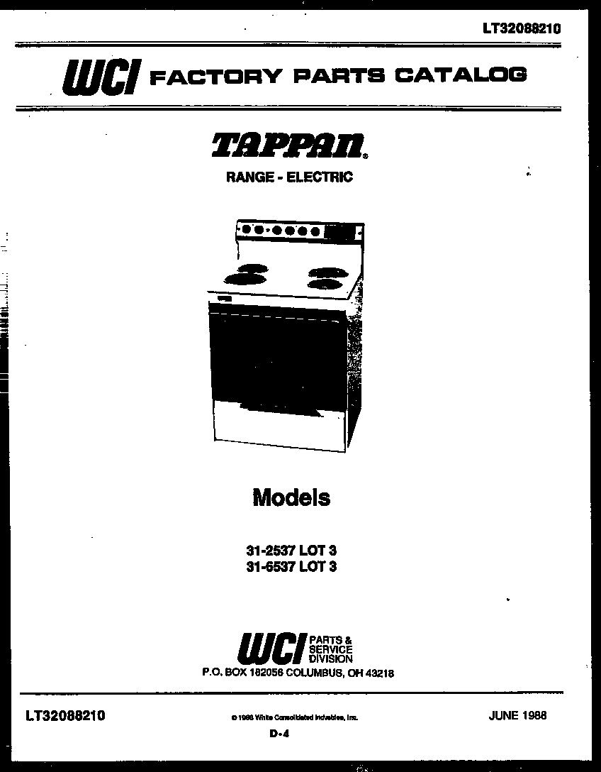 Tappan 31-3647-23-03 cover diagram