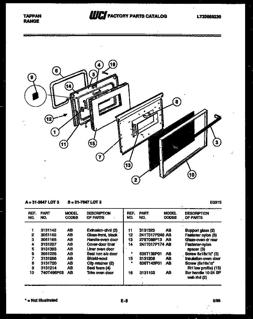 Tappan 31-4998-00-01 drawer parts diagram
