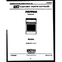 Tappan 30-4388-00-04 cover page diagram