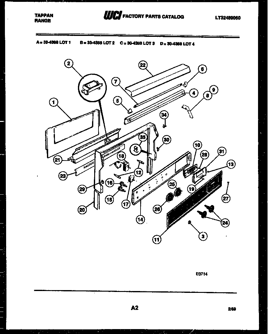 Tappan 30-4388-00-02 backguard diagram