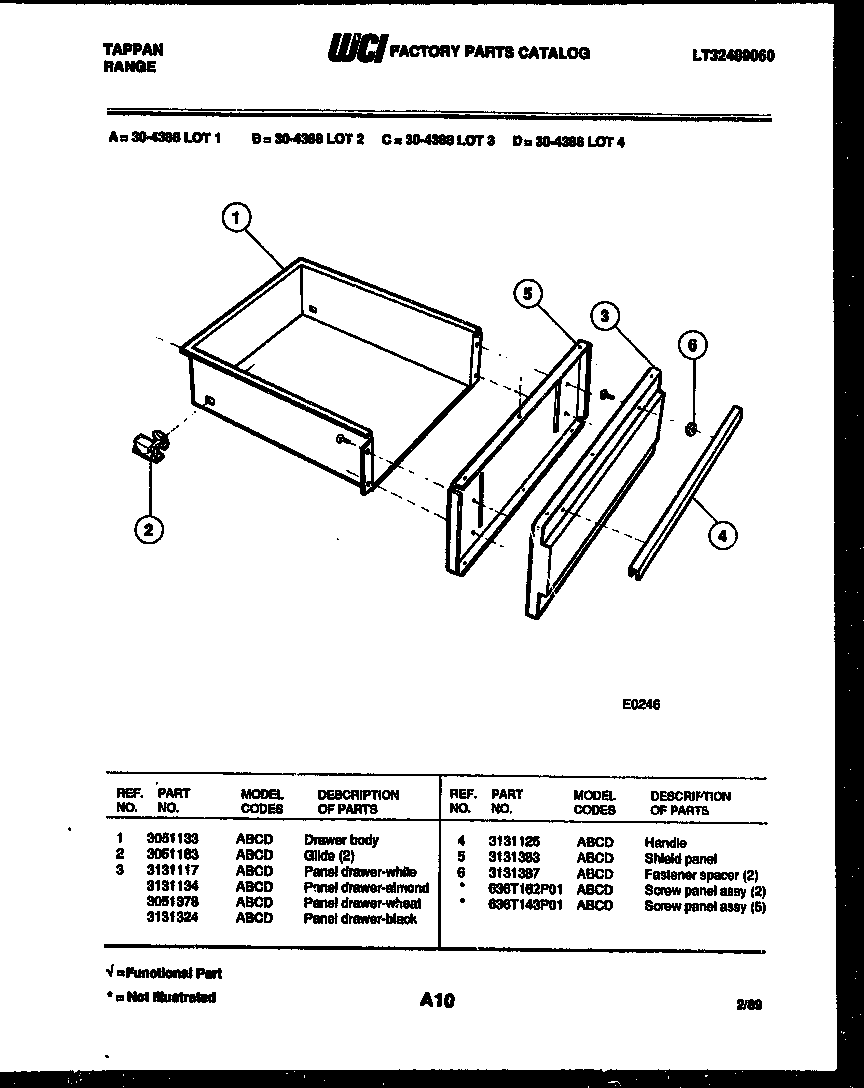 Tappan 30-4388-00-02 drawer parts diagram