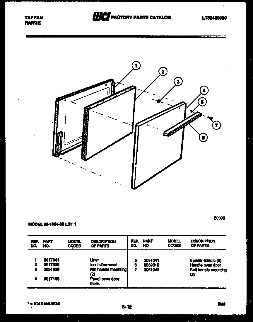 Tappan 32-1004-23-01 door parts diagram