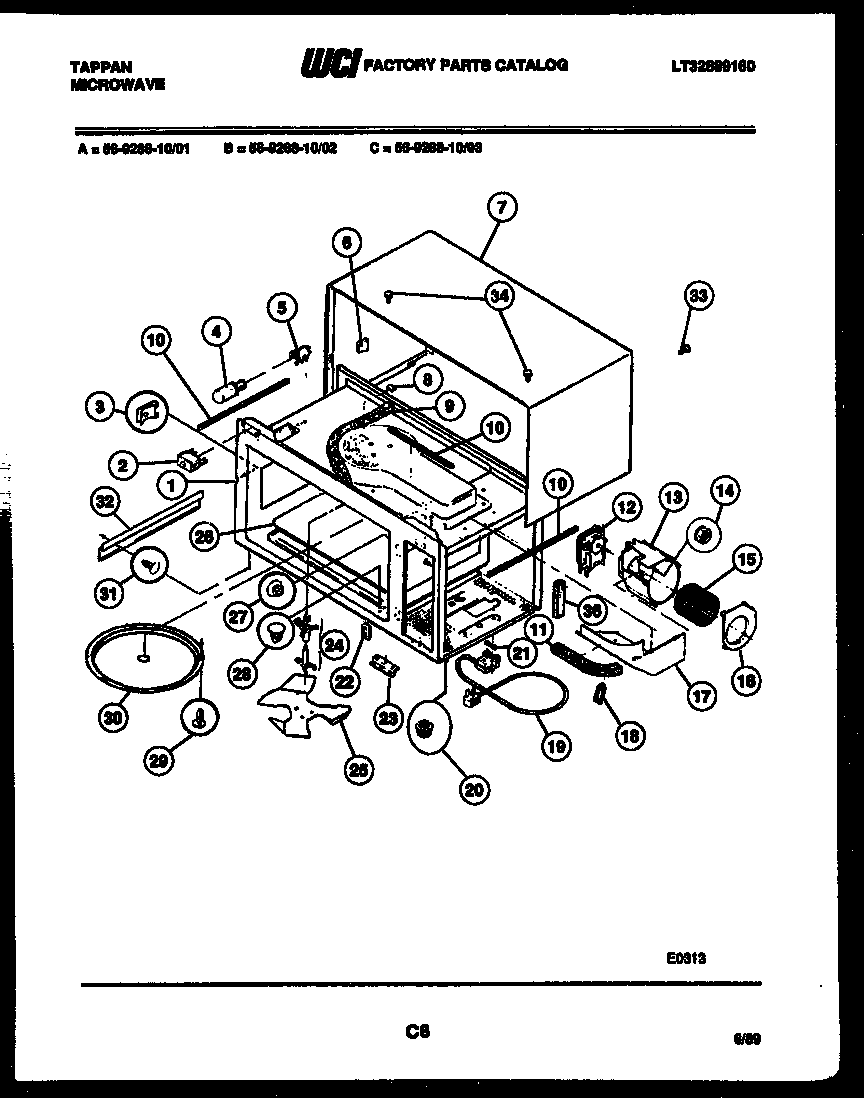 Tappan 56-9288-10-03 body parts diagram
