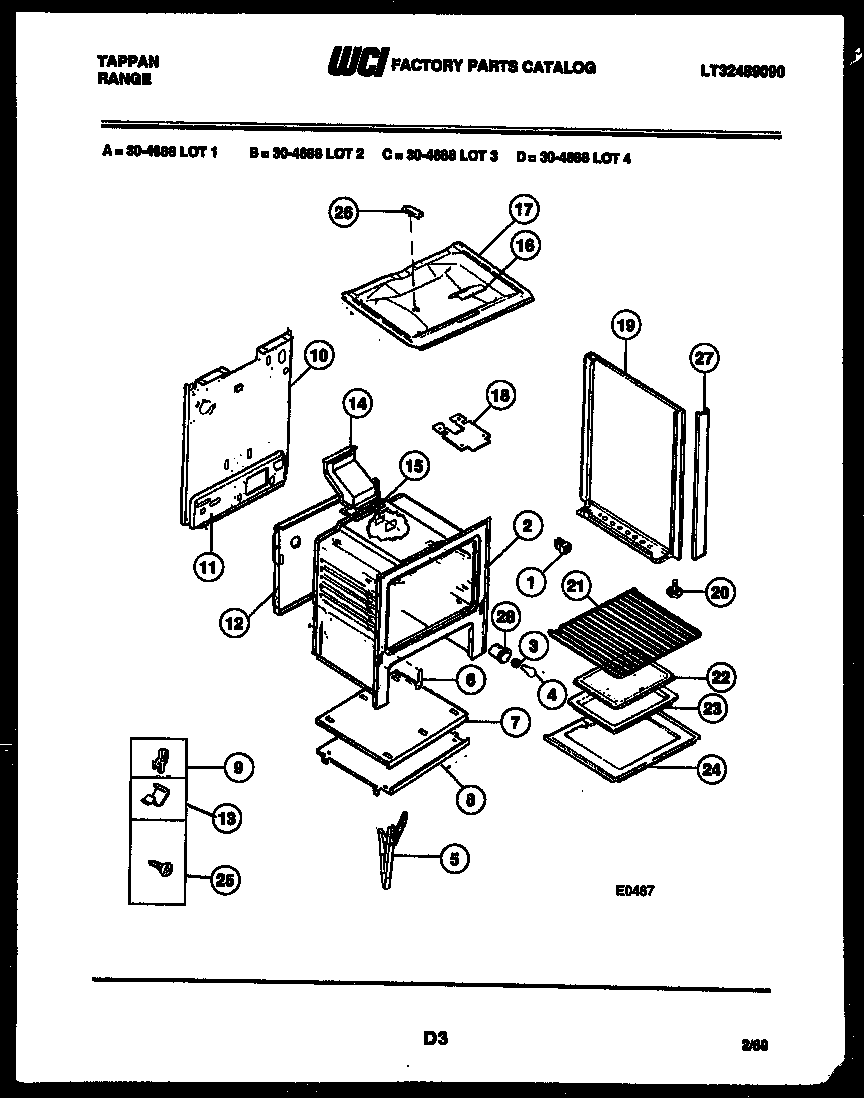 Tappan 30-4688-08-01 body parts diagram
