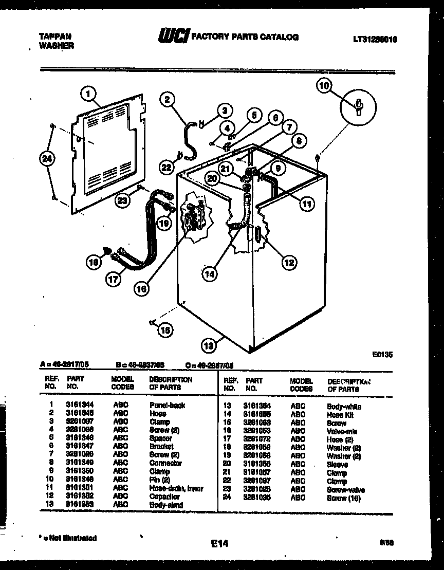 Tappan 46-2837-00-05 cabinet parts diagram