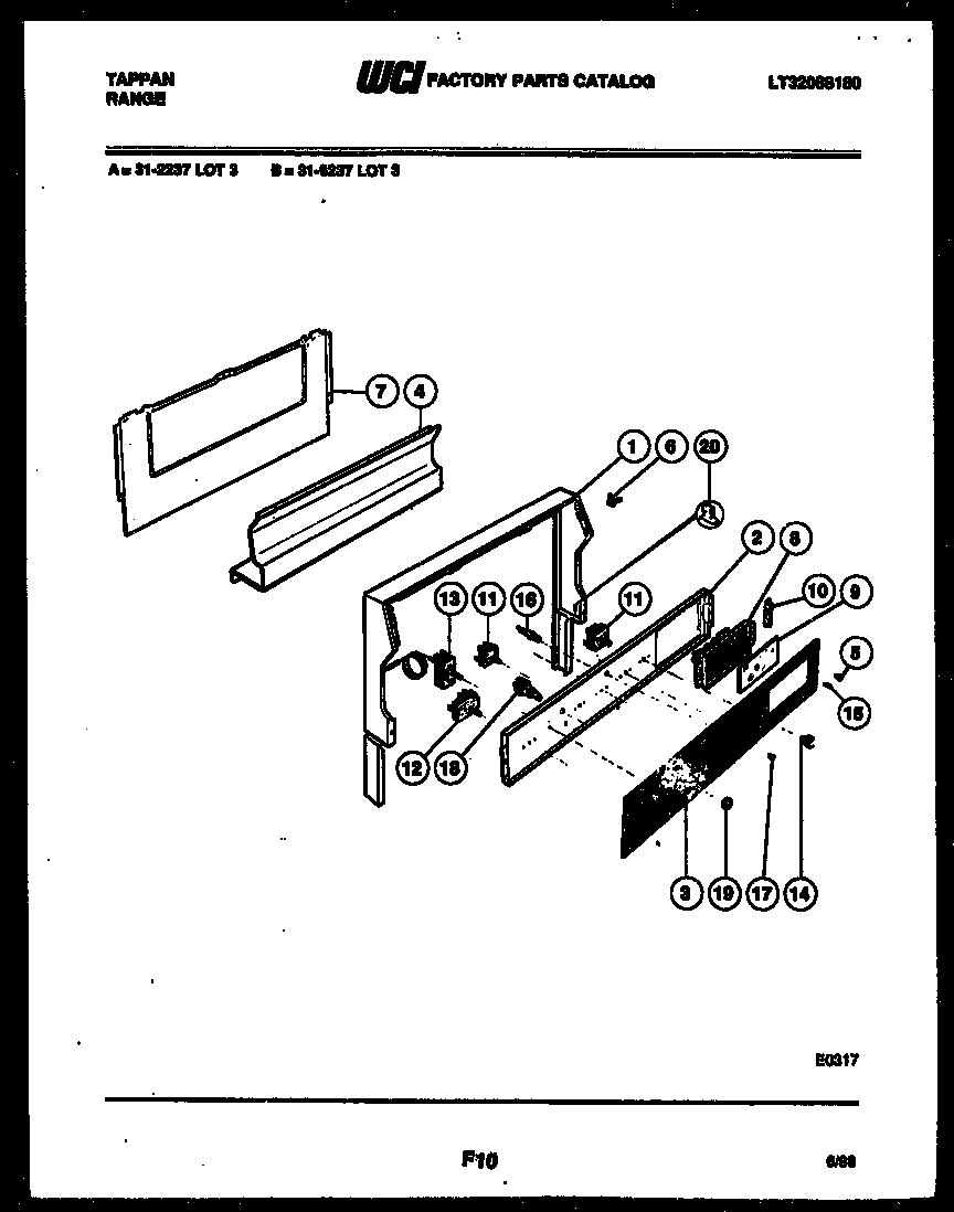 Tappan 31-2237-23-03 backguard diagram