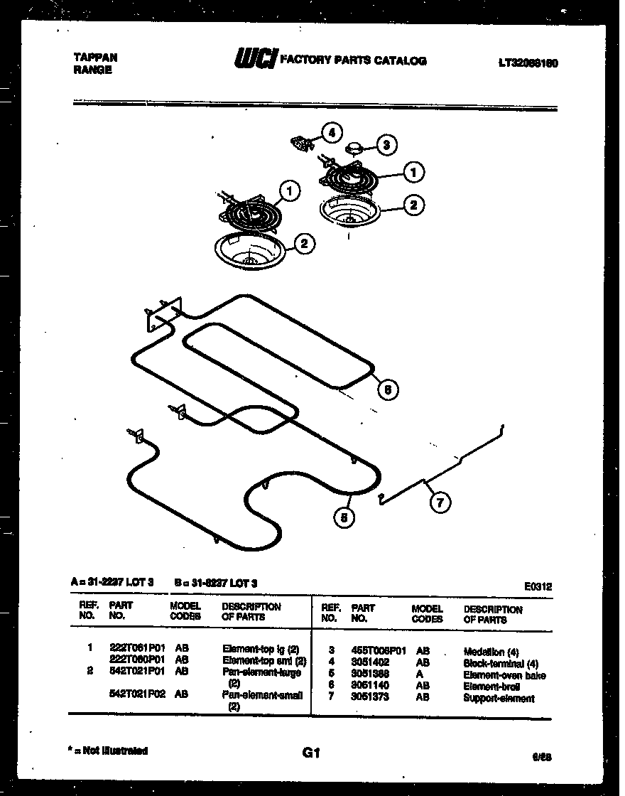 Tappan 31-2237-23-03 broiler parts diagram