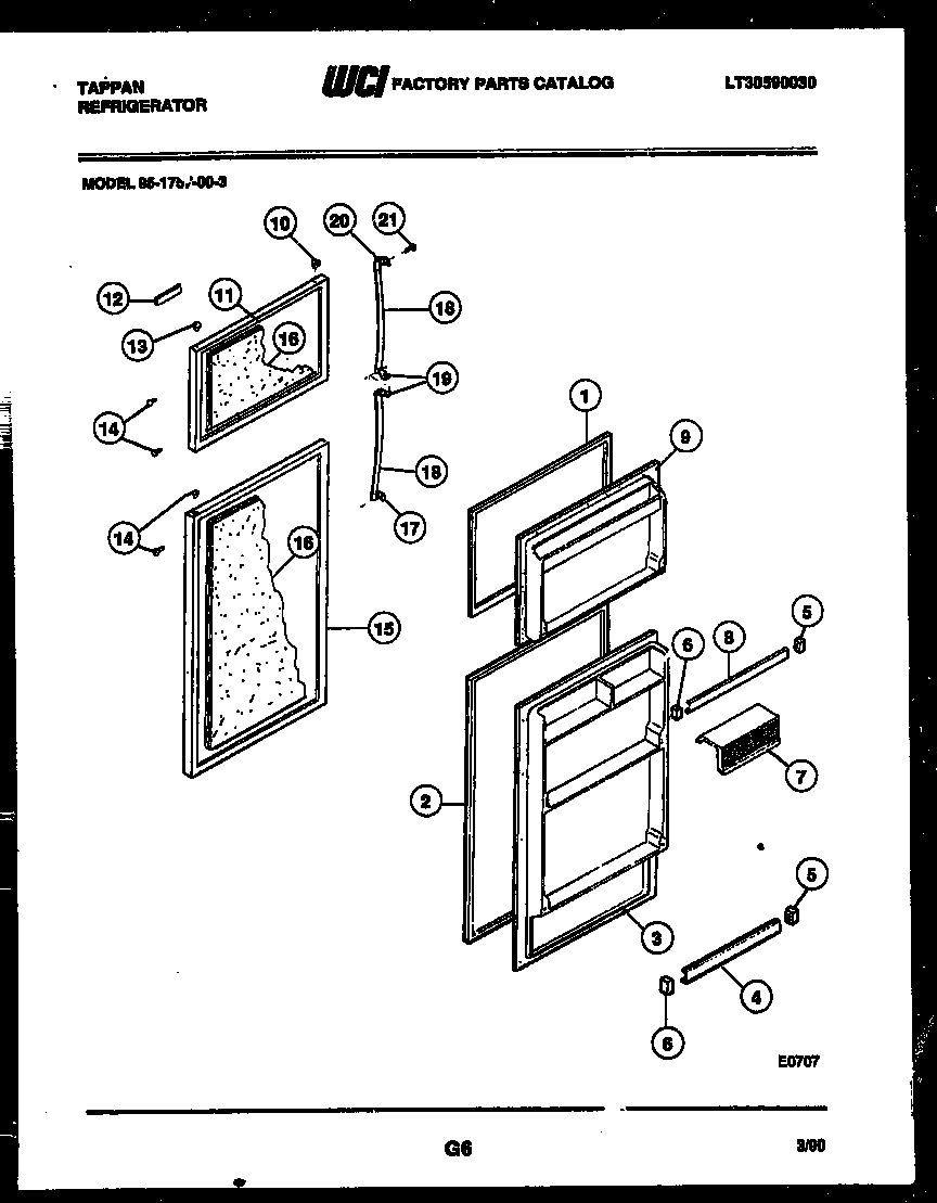 Tappan 95-1757-00-03 door parts diagram