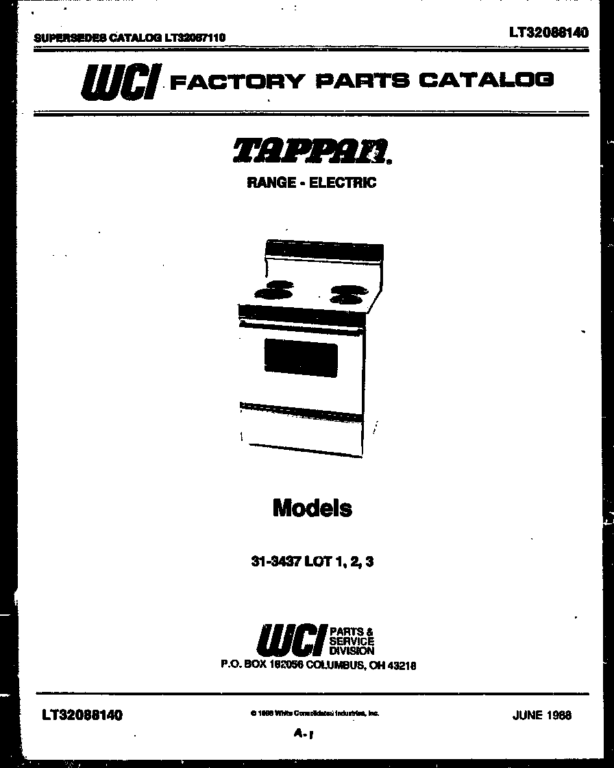 Tappan 31-3437-00-03 cover diagram