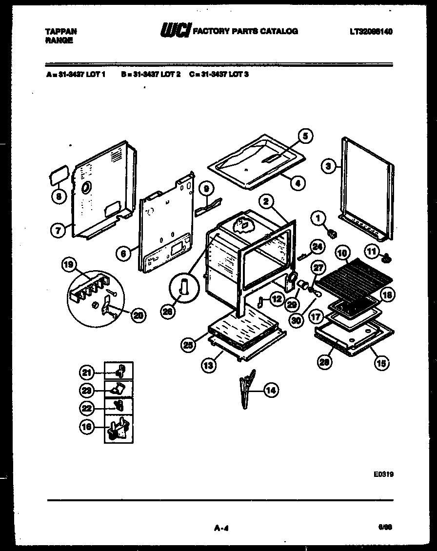 Tappan 31-3437-00-03 body parts diagram