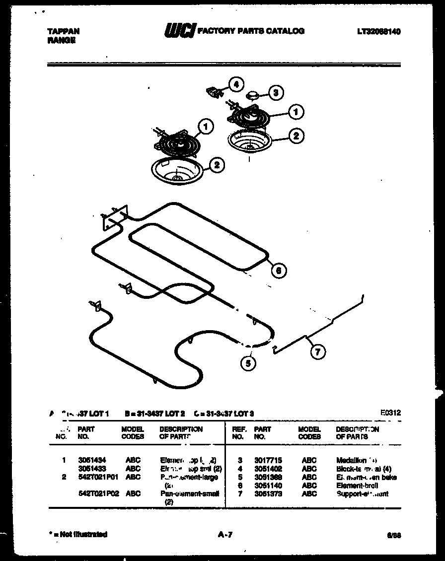 Tappan 31-3437-00-03 broiler parts diagram