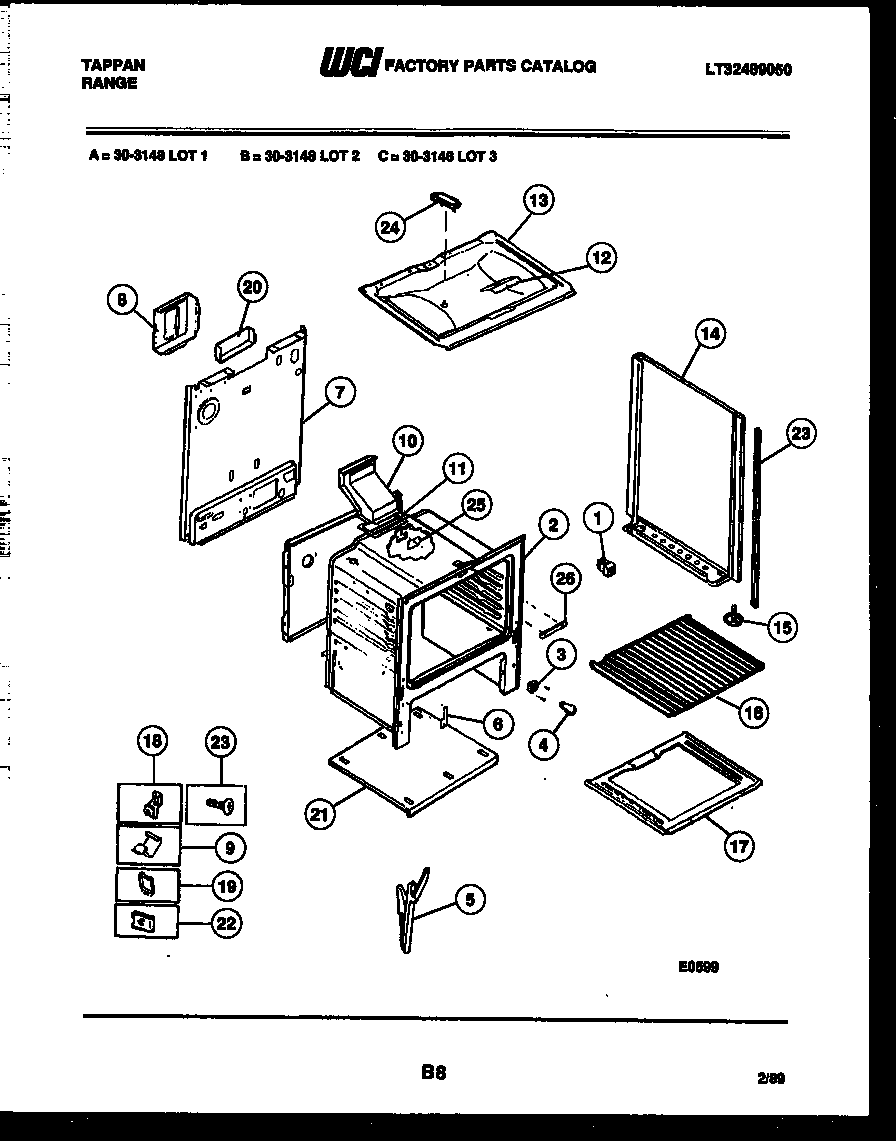 Tappan 30-3148-23-01 body parts diagram