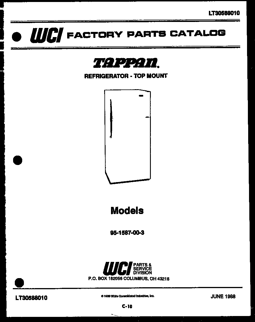 Tappan 95-1587-23-03 cover diagram