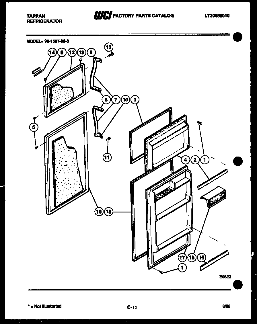 Tappan 95-1587-23-03 door parts diagram