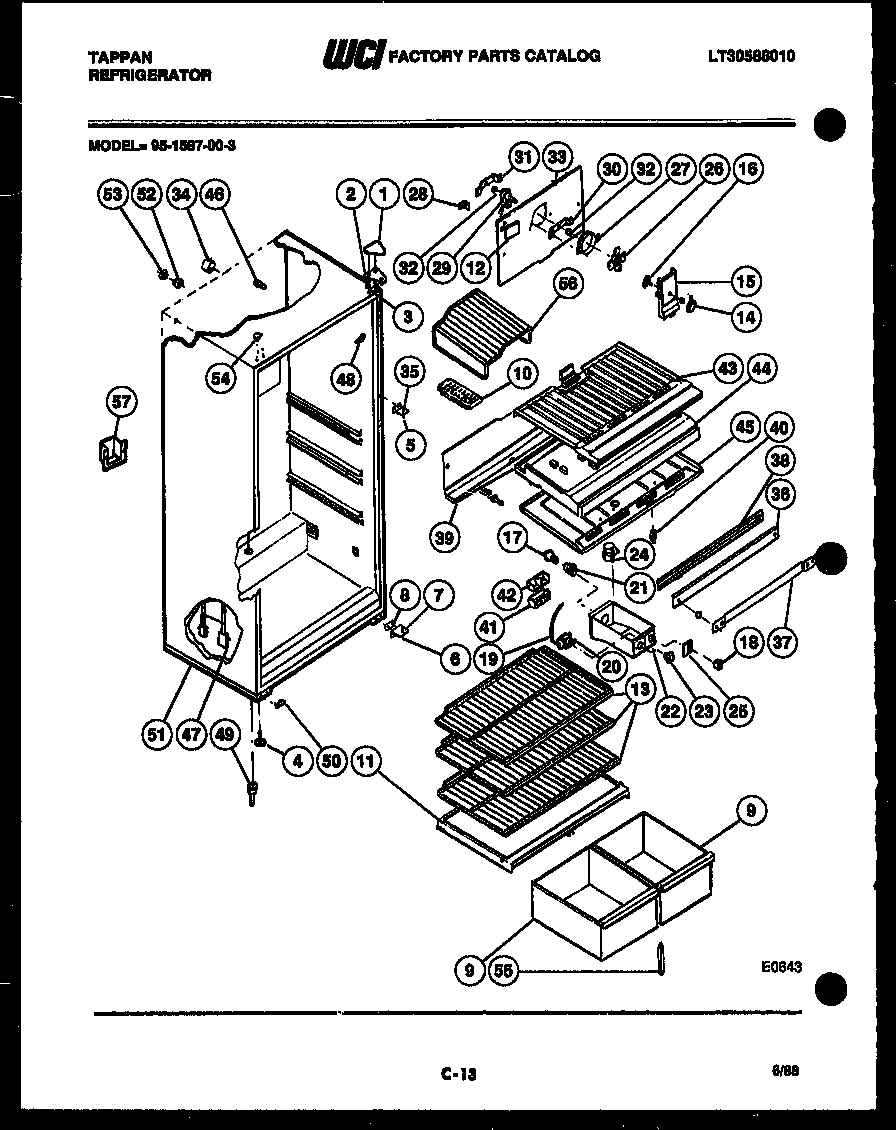 Tappan 95-1587-23-03 cabinet parts diagram