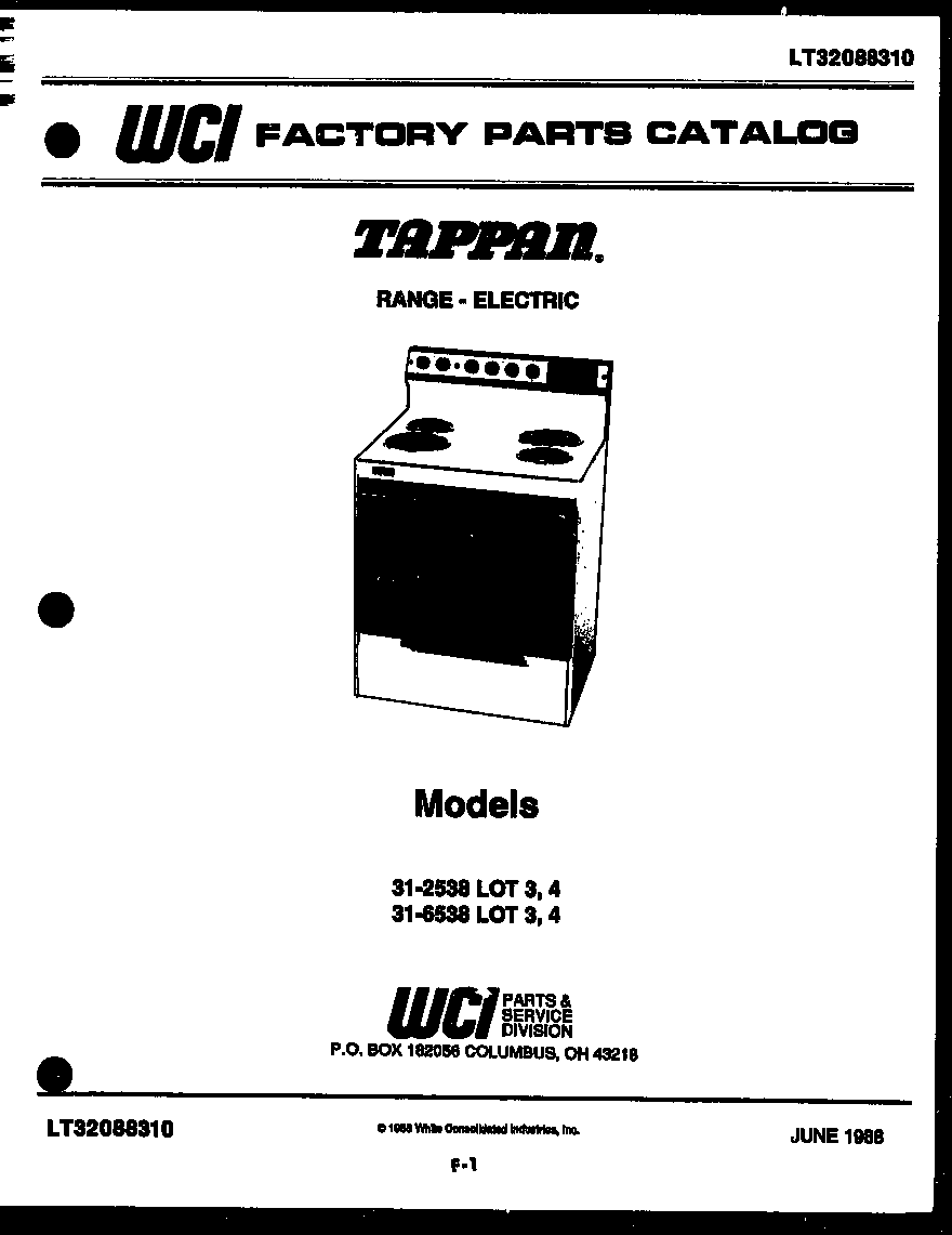 Tappan 31-6538-23-04 cover diagram