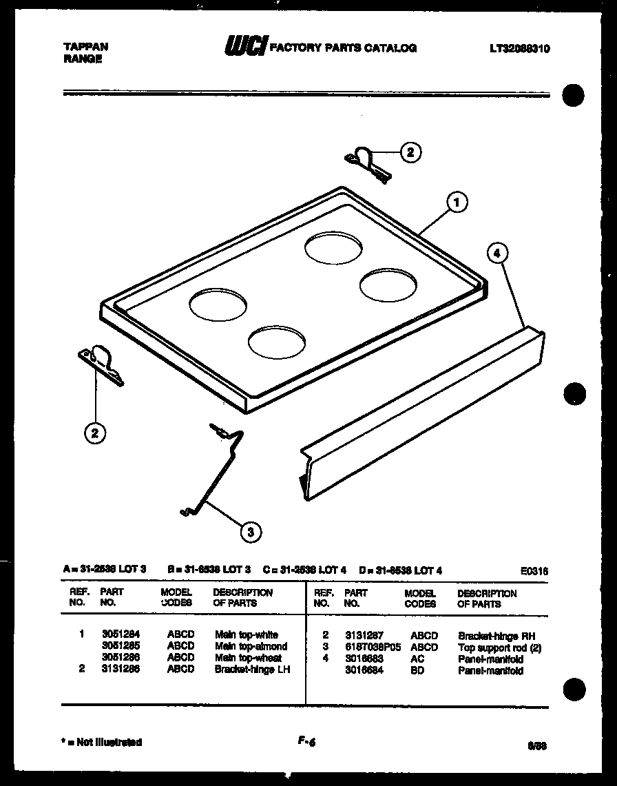Tappan 31-6538-23-04 cooktop parts diagram