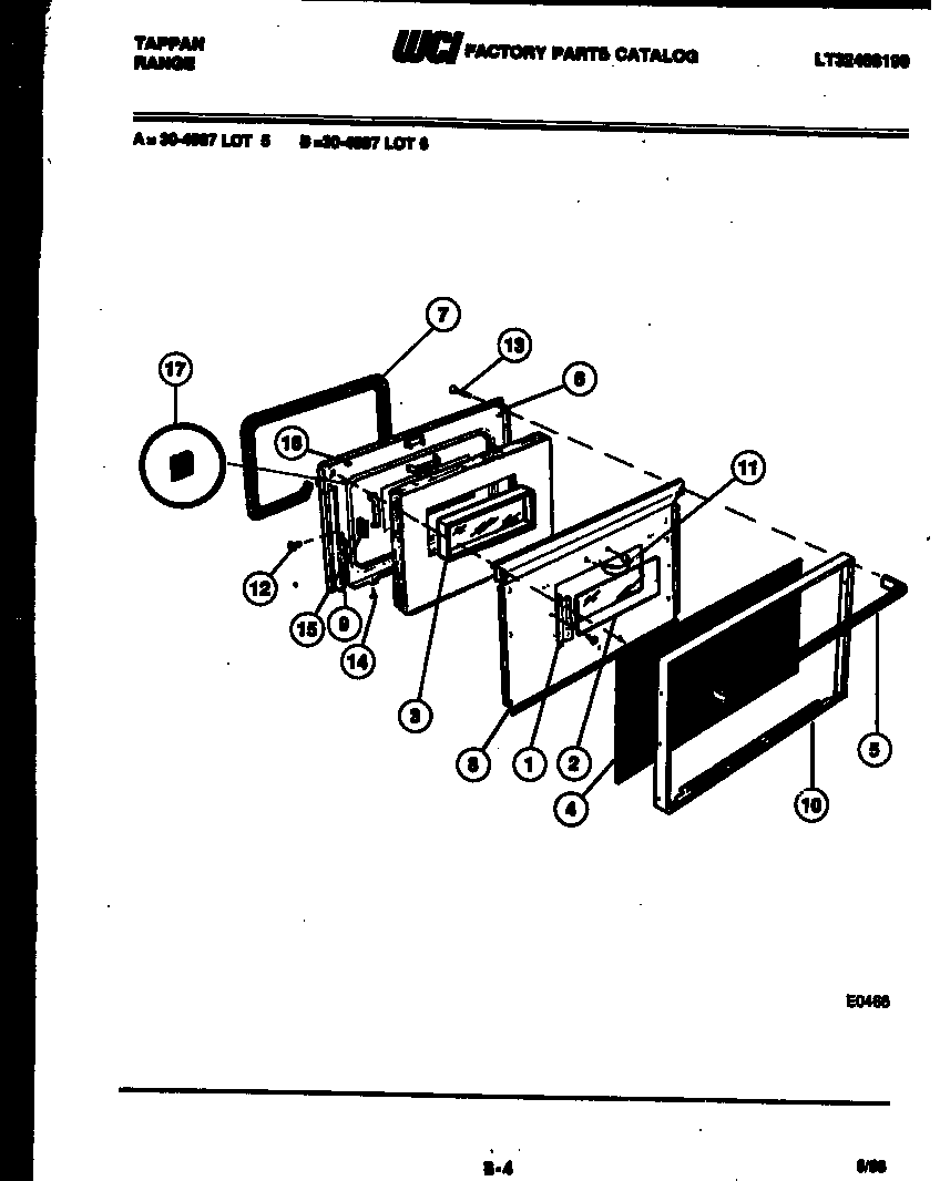 Tappan 30-4987-23-06 door parts diagram