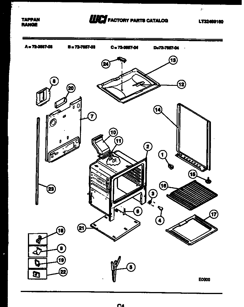 Tappan 72-7657-66-03 lower body parts diagram