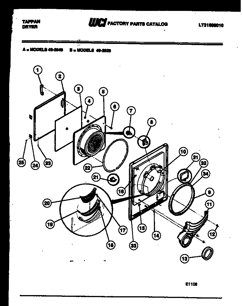 Tappan 49-2848-23-01 door parts diagram