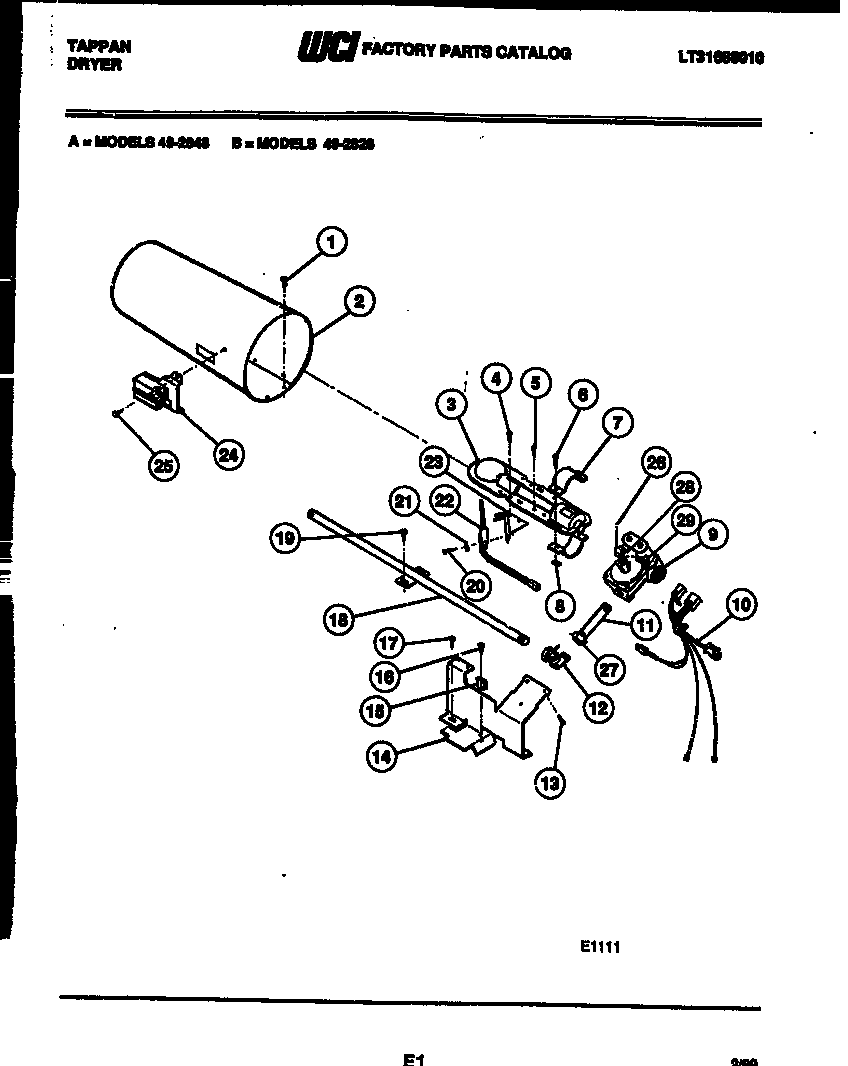 Tappan 49-2848-23-01 burner, igniter and valve diagram
