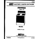 Tappan 30-4997-00-02 cover page diagram