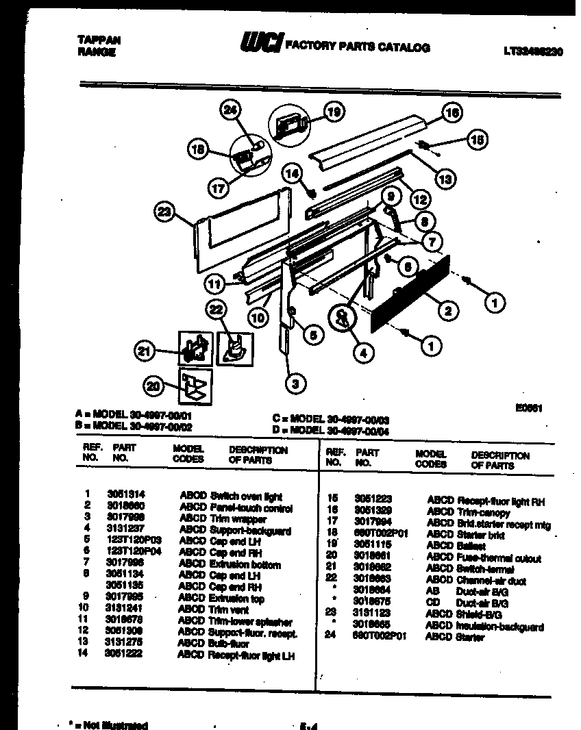Tappan 30-4997-08-02 backguard diagram