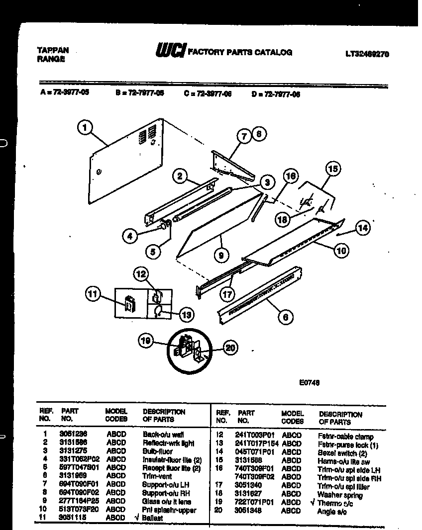 Tappan 72-3977-23-06 splasher control diagram