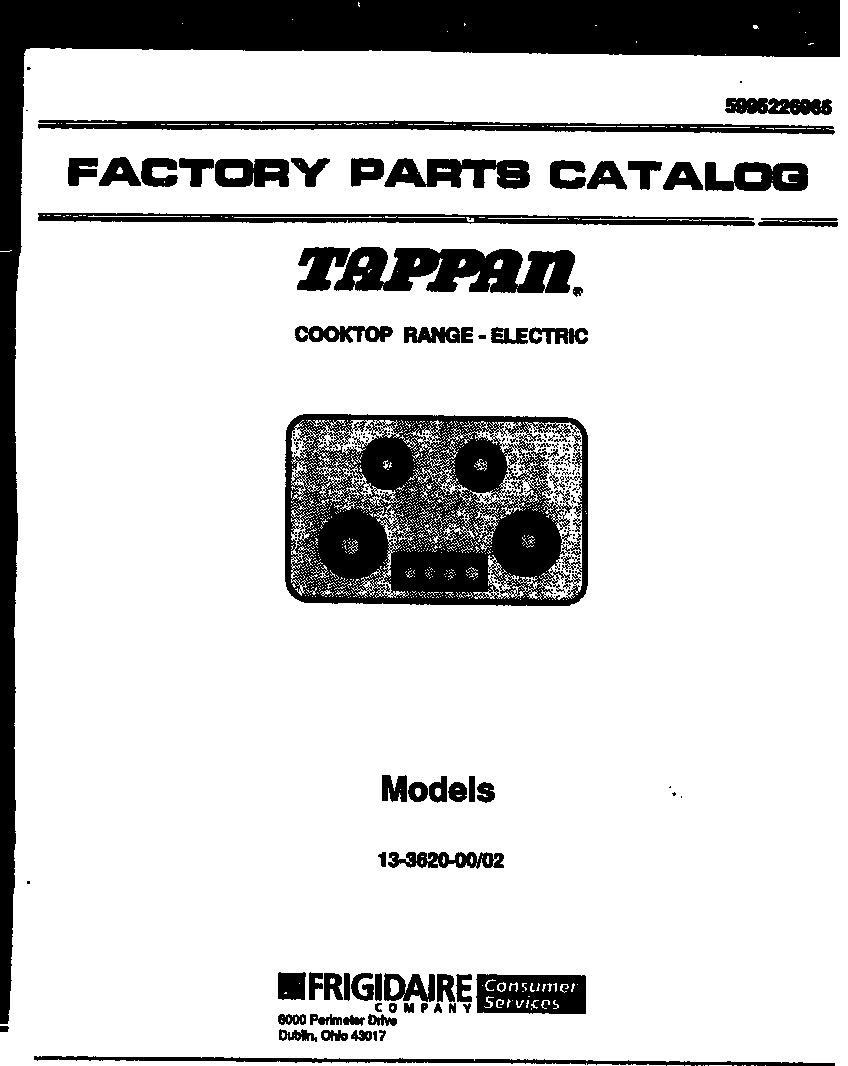 Tappan 13-3620-23-02 cover diagram
