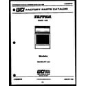 Tappan 30-2138-23-02 cover page diagram