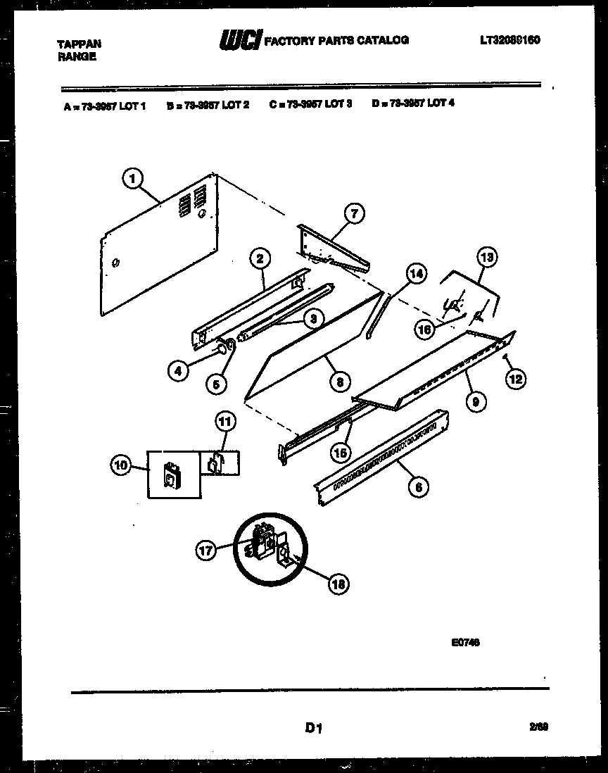 Tappan 73-3957-00-02 splasher control diagram