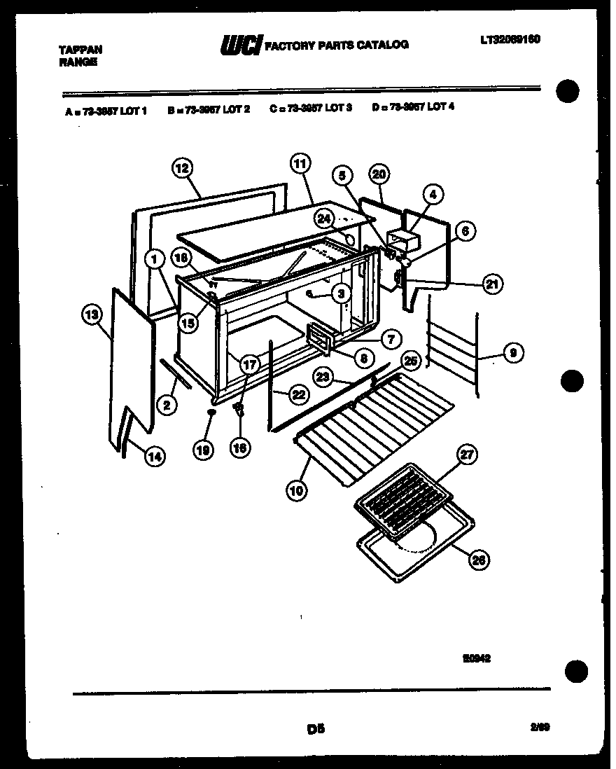 Tappan 73-3957-00-02 upper body parts diagram
